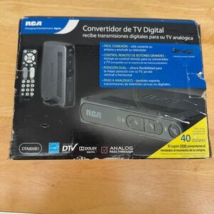 RCA DTA800B1 Digital TV Converter Box Black Analog Pass-Through DTV Tuner Remote